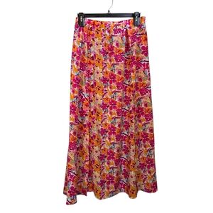 SHEIN Floral A-Line Skirt in Pink and Yellow Size 1XL